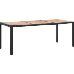 vidaXL - Tuinset - Zwart - Poly rattan - 190 cm tafellengte