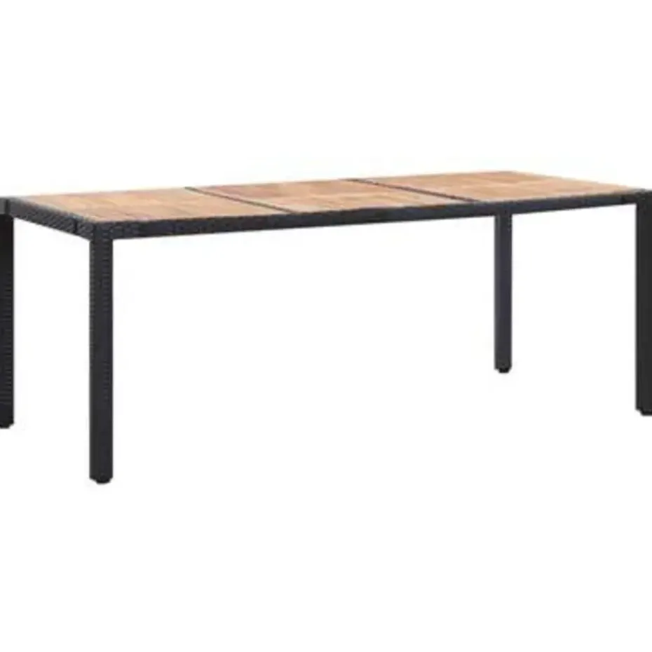 vidaXL - Tuinset - Zwart - Poly rattan - 190 cm tafellengte