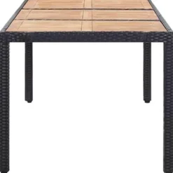 vidaXL - Tuinset - Zwart - Poly rattan - 190 cm tafellengte