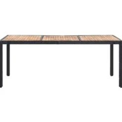 vidaXL - Tuinset - Zwart - Poly rattan - 190 cm tafellengte