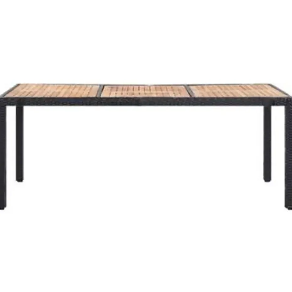 vidaXL - Tuinset - Zwart - Poly rattan - 190 cm tafellengte