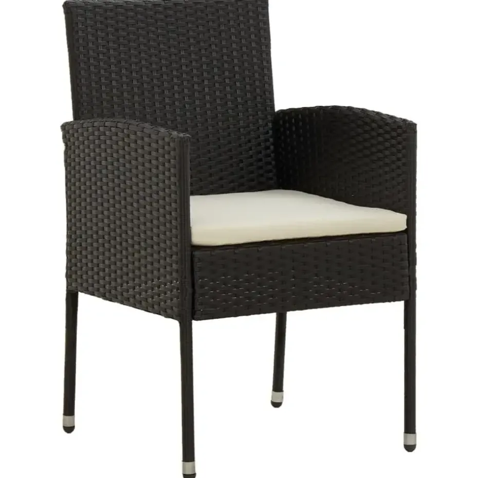 vidaXL - Tuinset - Zwart - Poly rattan