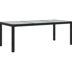 vidaXL - Tuinset - Zwart - Poly rattan - 7 stuks - Met kussens