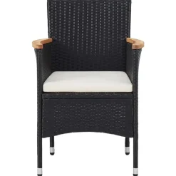 vidaXL - Tuinset - Zwart - Poly rattan - 3 stuks