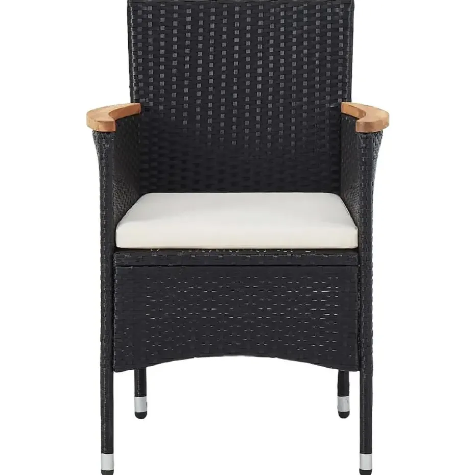 vidaXL - Tuinset - Zwart - Poly rattan - 3 stuks