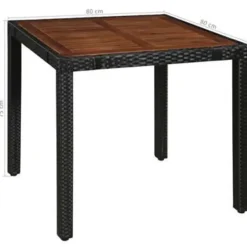 vidaXL - Tuinset - Zwart - Poly rattan