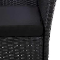 vidaXL - Tuinset - Zwart - Poly rattan - 150 cm tafellengte