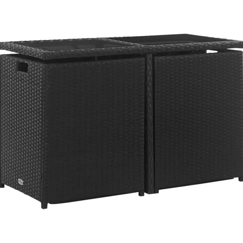 vidaXL - Tuinset - Zwart - Poly rattan