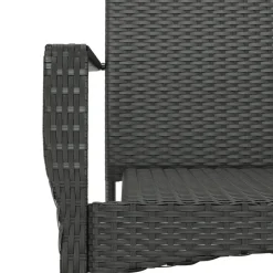 vidaXL - Tuinset - Zwart - Poly rattan - 190 cm - 7 stuks - Met kussens