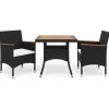 vidaXL - Tuinset - Zwart - Poly rattan