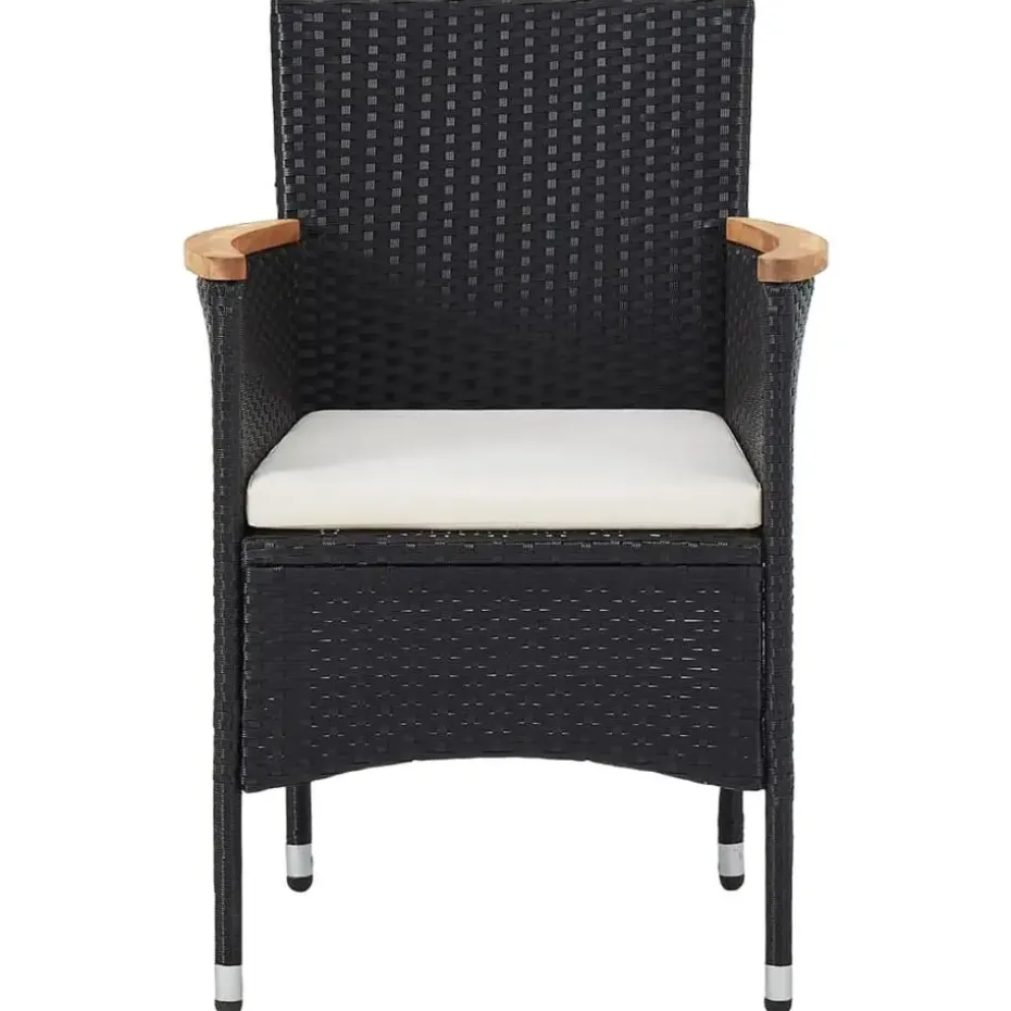 vidaXL - Tuinset - Zwart - Poly rattan