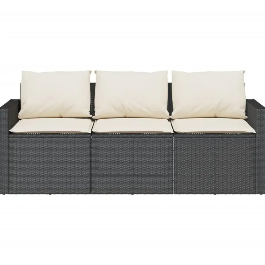 vidaXL - Tuinset - Zwart - Poly rattan