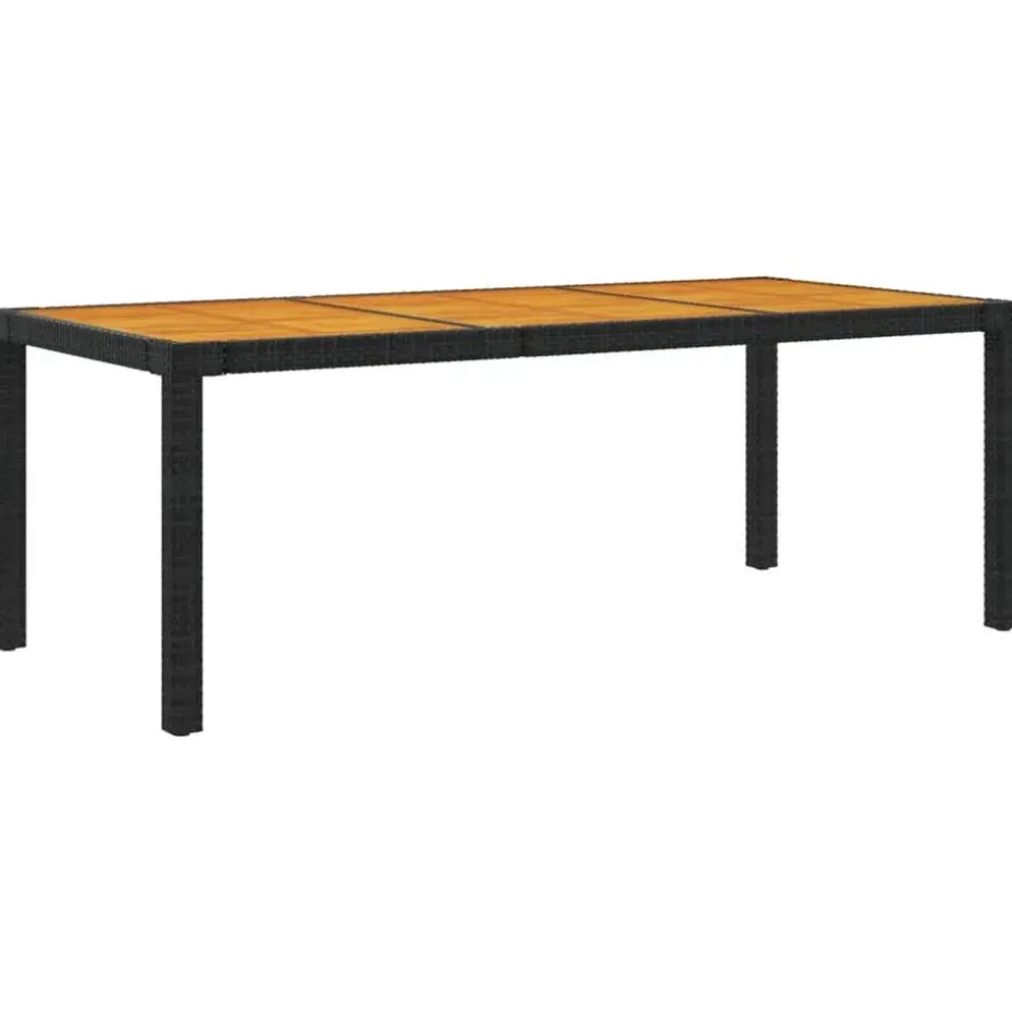 vidaXL - Tuinset - Zwart - Poly rattan - 190 cm tafellengte