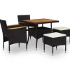 vidaXL - Tuinset - Zwart - Rattan