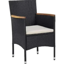 vidaXL - Tuinset - Zwart - Rattan