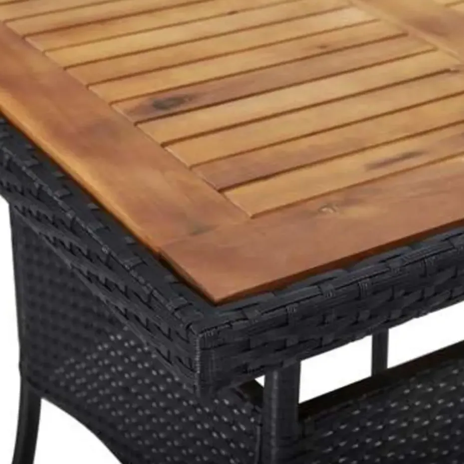 vidaXL - Tuinset - Zwart - Rattan