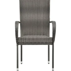 vidaXL - Tuinset grijs - 6 fauteuils en (150-200)x90 cm tafel - Poly rattan