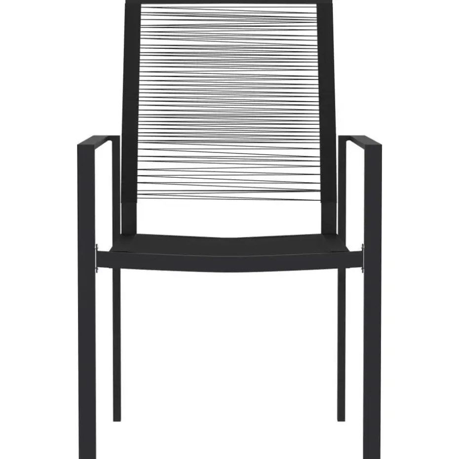 vidaXL - Tuinset zwart PVC rattan en staal - 140x70 cm - 7 stuks