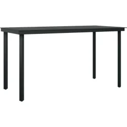 vidaXL - Tuinset zwart PVC rattan en staal - 140x70 cm - 7 stuks