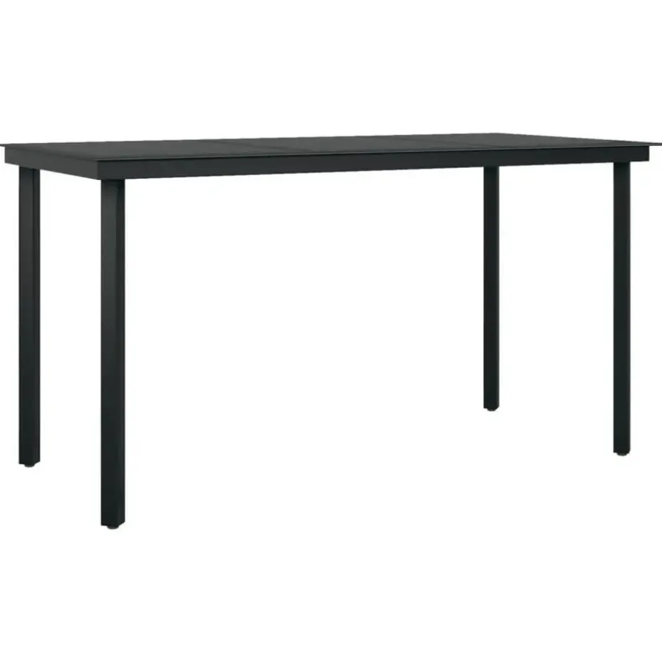 vidaXL - Tuinset zwart PVC rattan en staal - 140x70 cm - 7 stuks