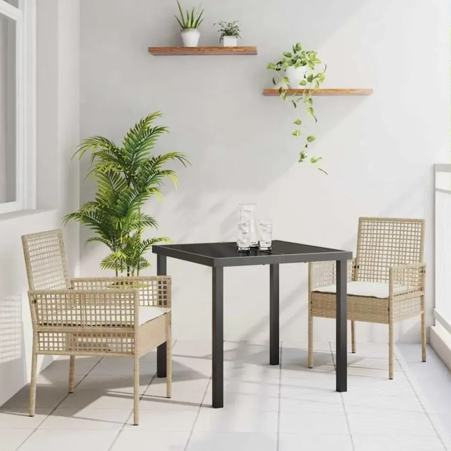 vidaXL - Tuinstoel - Beige - Poly rattan - 53 x 60 x 85cm