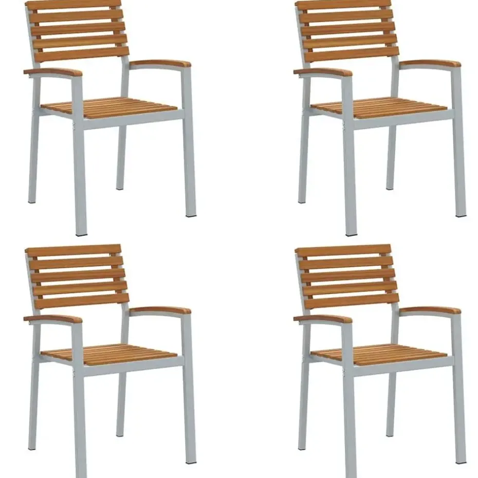 vidaXL - Tuinstoel - Bruin - Massief acaciahout - 56 x 57 x 87cm