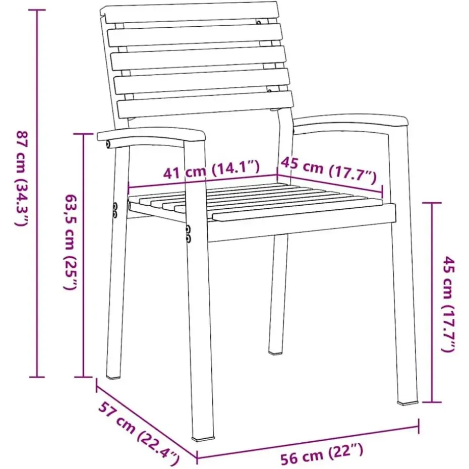 vidaXL - Tuinstoel - Bruin - Massief acaciahout - 56 x 57 x 87cm