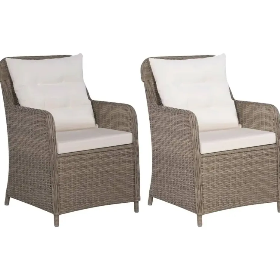 vidaXL - Tuinstoel - Bruin - Poly rattan - 2 stuks