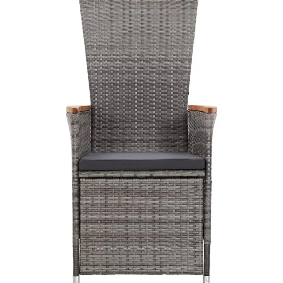 vidaXL - Tuinstoel - Grijs - Poly rattan - 2 stuks
