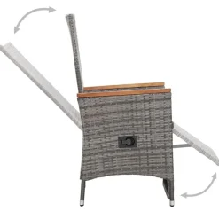 vidaXL - Tuinstoel - Grijs - Poly rattan - 2 stuks