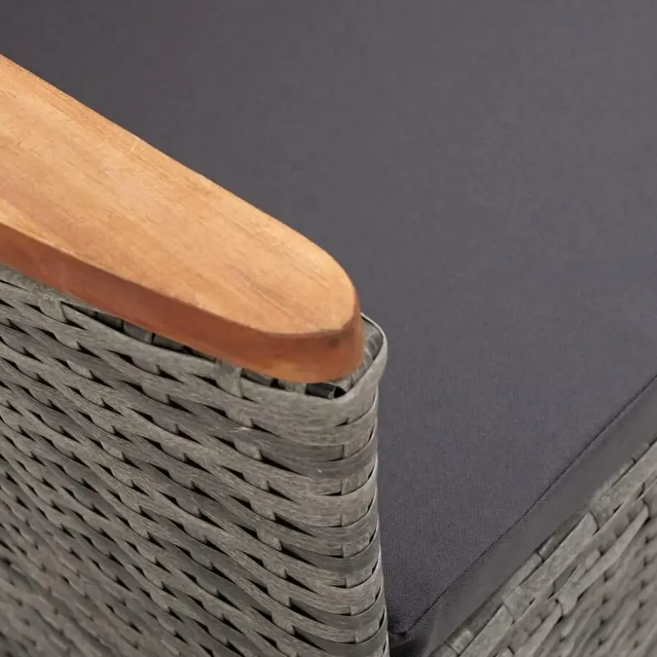 vidaXL - Tuinstoel - Grijs - Poly rattan - 2 stuks