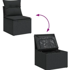 vidaXL - Tuinstoel - Zwart - Poly rattan
