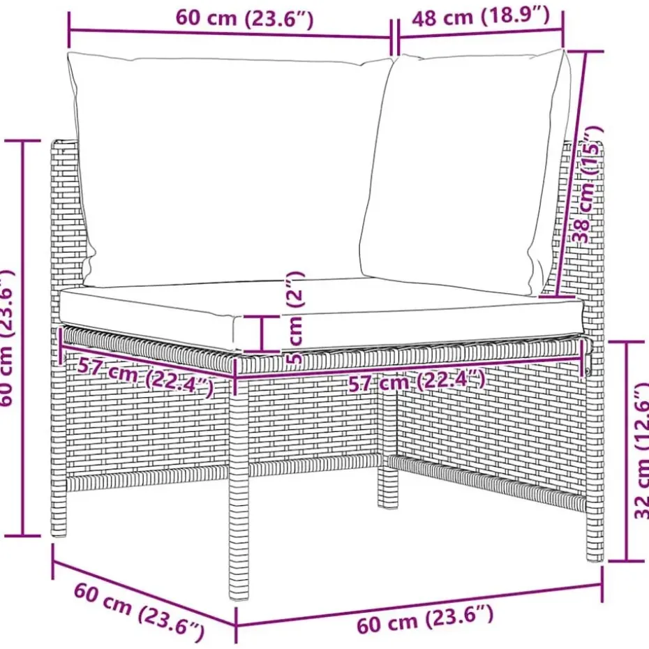 vidaXL - Tuinstoel - Zwart - Rattan