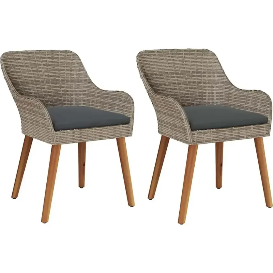 vidaXL - Tuinstoel - Zwart - Poly rattan - 55 x 62.5 x 82cm