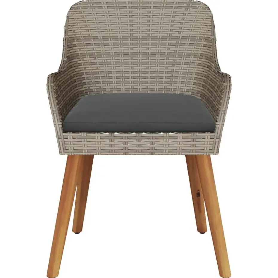 vidaXL - Tuinstoel - Zwart - Poly rattan - 55 x 62.5 x 82cm