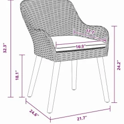 vidaXL - Tuinstoel - Zwart - Poly rattan - 55 x 62.5 x 82cm