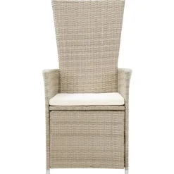 vidaXL - Tuinstoelen - Beige - Poly rattan - 2 stuks - Met kussens