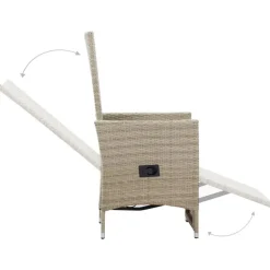 vidaXL - Tuinstoelen - Beige - Poly rattan - 2 stuks - Met kussens