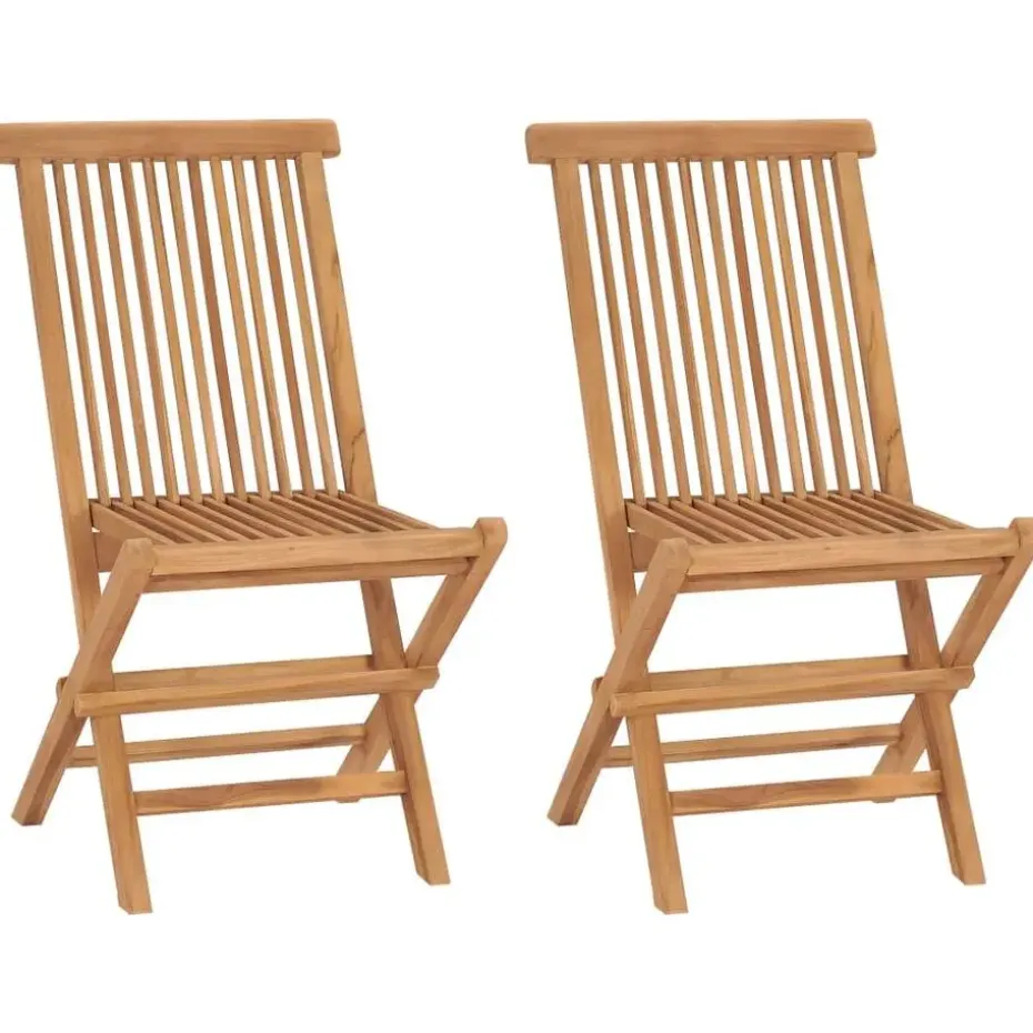 vidaXL - Tuinstoelen - Bruin - Hout - 2 stuks - Inklapbaar