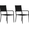 vidaXL - Tuinstoelen - Stapelbaar - Zwart - Poly rattan - 2 stuks