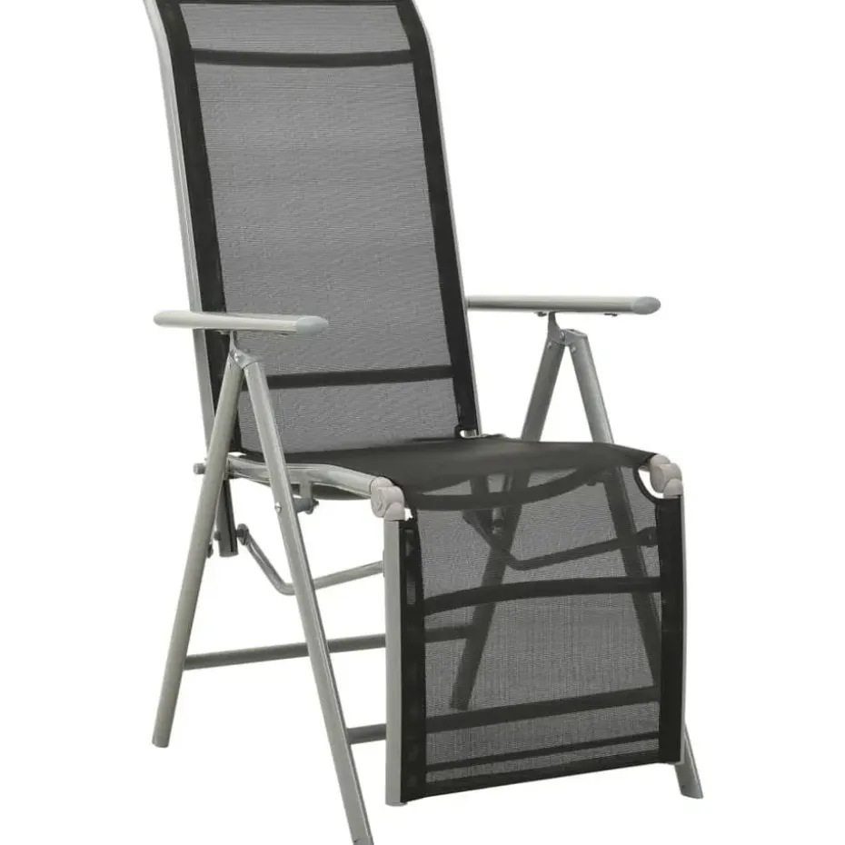 vidaXL - Tuinstoelen - Zilverkleurig - Aluminium - 2 stuks - Verstelbaar