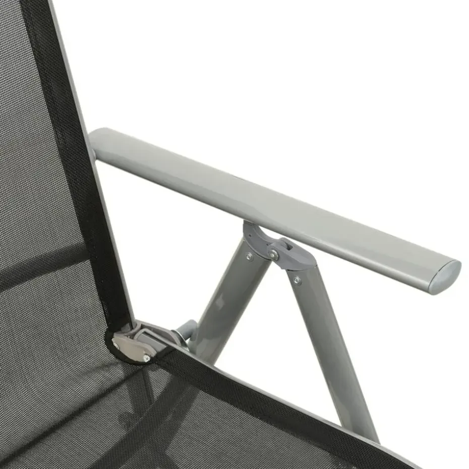 vidaXL - Tuinstoelen - Zilverkleurig - Aluminium - 2 stuks - Verstelbaar