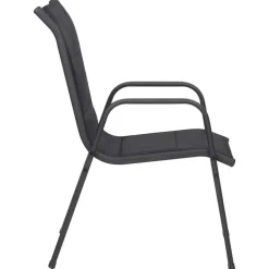 vidaXL - Tuinstoelen - Zwart - Staal en textileen - 4 stuks