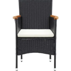 vidaXL - Tuinstoelen - Zwart - Rattan - 4 stuks