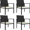 vidaXL - Tuinstoelen - Zwart - Poly rattan - 4 stuks