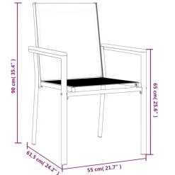 vidaXL - Tuinstoelen - Zwart - Staal - 4 stuks - 55x61,5x90 cm