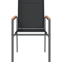 vidaXL - Tuinstoelen - Zwart - Staal - 4 stuks - 55x61,5x90 cm
