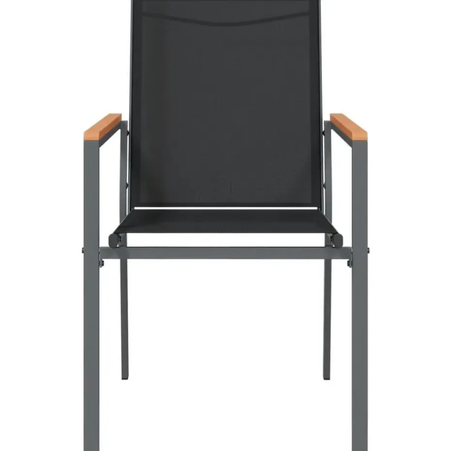 vidaXL - Tuinstoelen - Zwart - Staal - 4 stuks - 55x61,5x90 cm