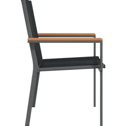 vidaXL - Tuinstoelen - Zwart - Staal - 4 stuks - 55x61,5x90 cm