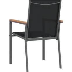 vidaXL - Tuinstoelen - Zwart - Staal - 4 stuks - 55x61,5x90 cm